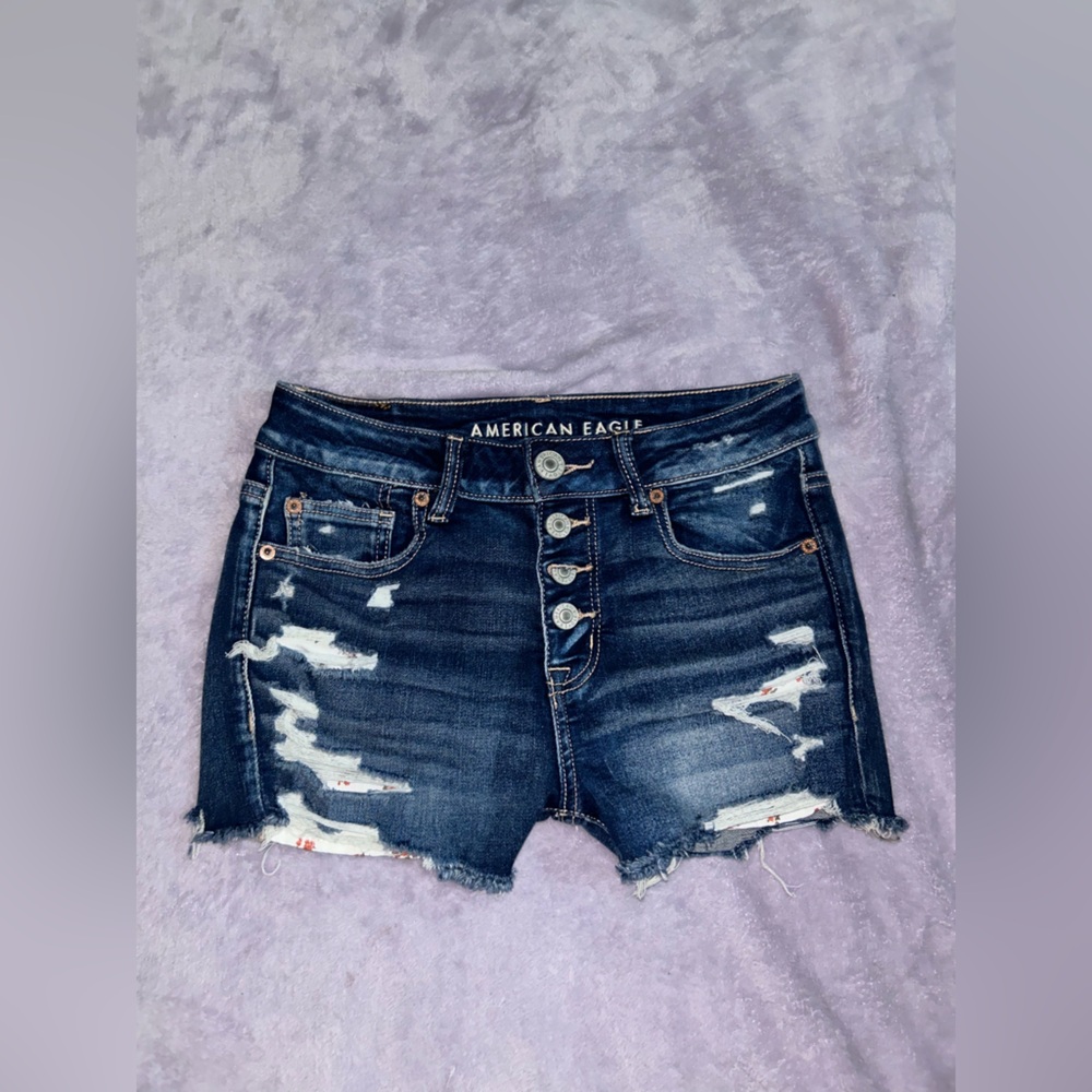 American Eagle Outfitters mini distressed denim shorts